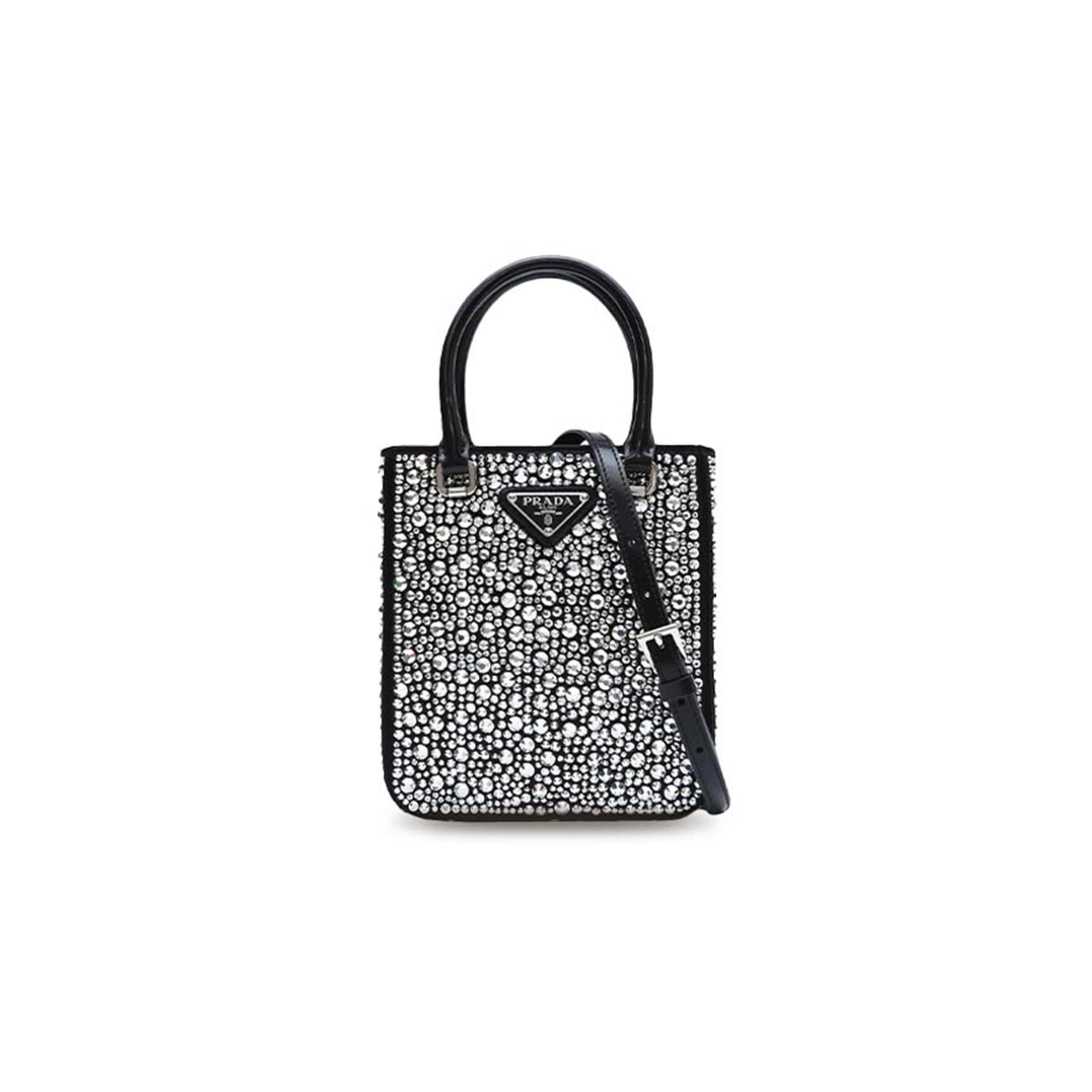 Pra*a crystal shoulder bag 1ba331 (17.5*15*5cm)